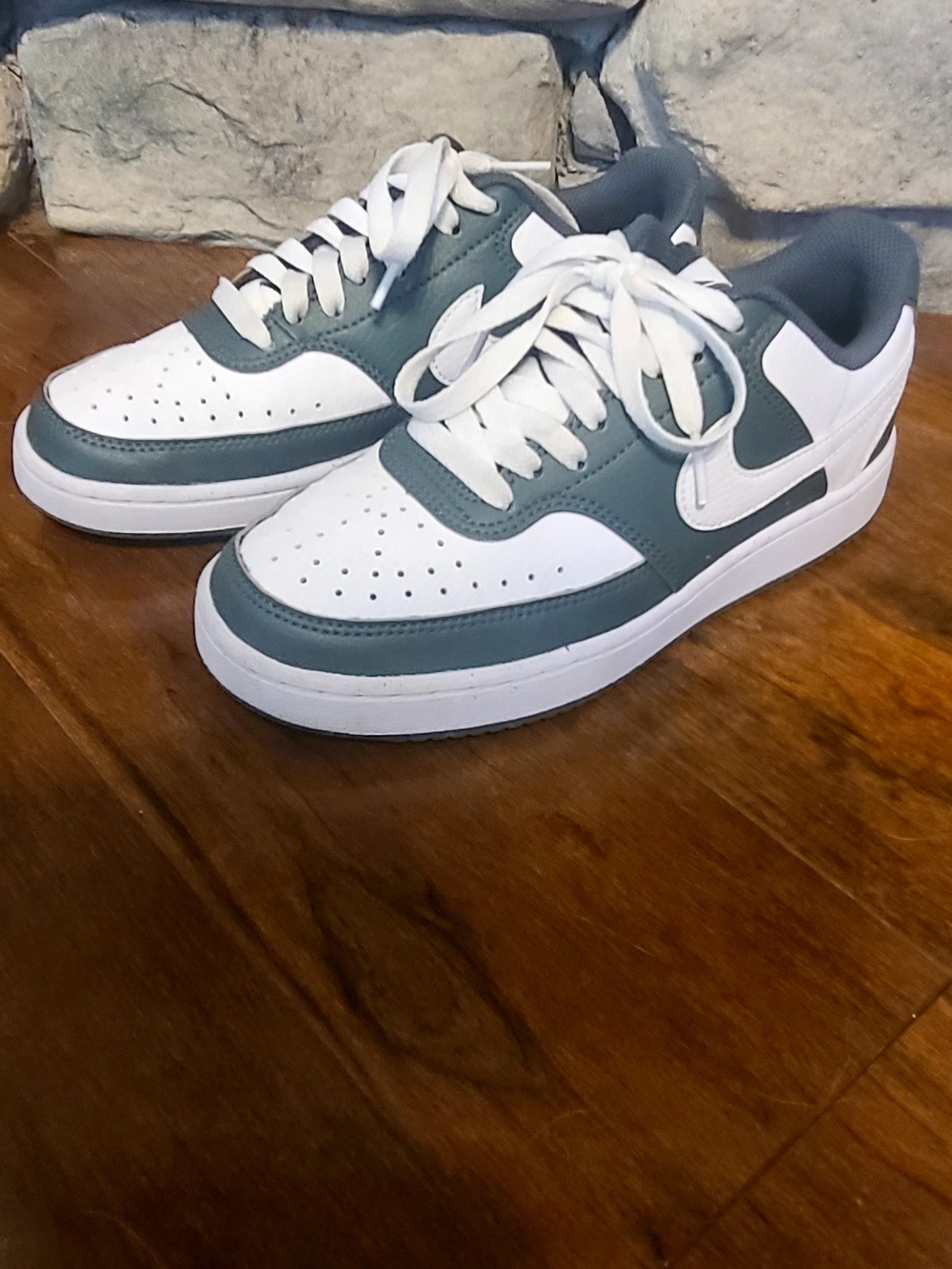 Nike Dark Green and White Court Vision (US 6)